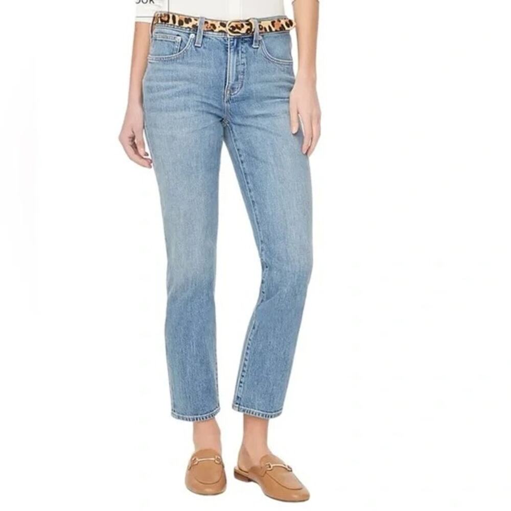 J. Crew Mid Rise Ankle Slim Boyfriend Jeans 25 Light Saltwater Blue Wash #3614